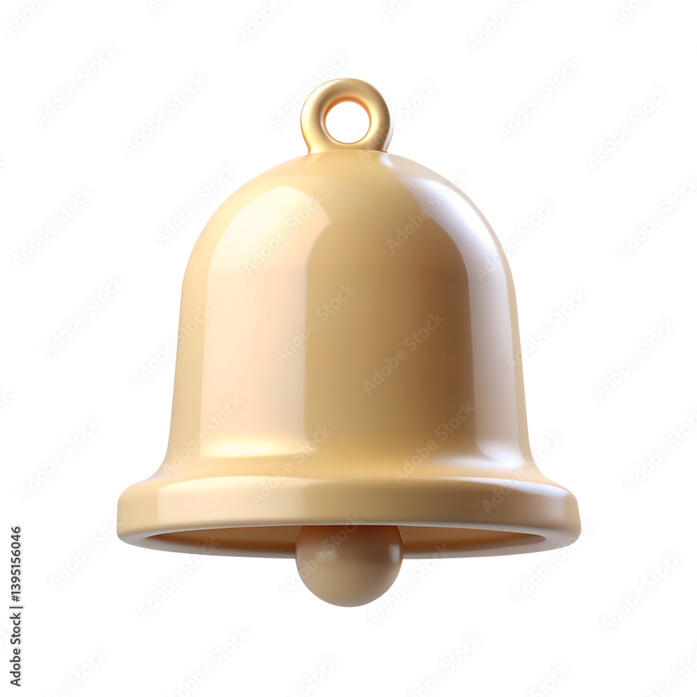 3D Rendered Minimalist Notification Bell Icon 3D Rendered Minimalist Notification Bell Icon