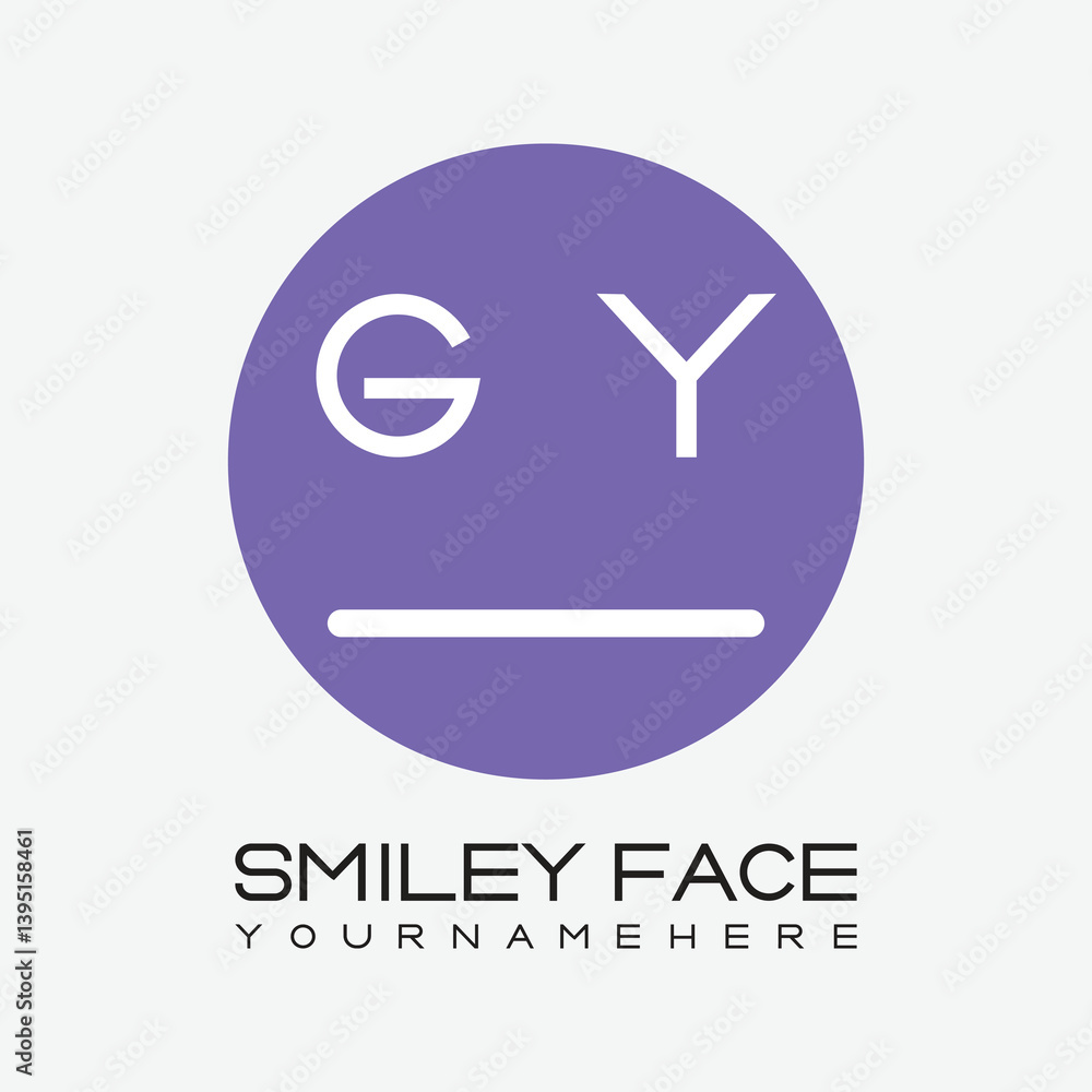 initial monogram for Smiley face logo with circle style design.