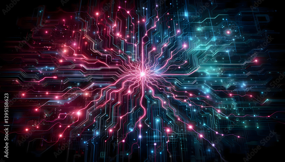 Naklejka premium neural colorful background