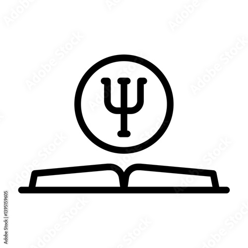 psychology book outline icon. psychology black line illustration.
