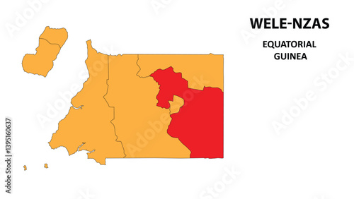 Wele-Nzas Map is highlighted on the Equatorial Guinea with detailed state and region outlines.