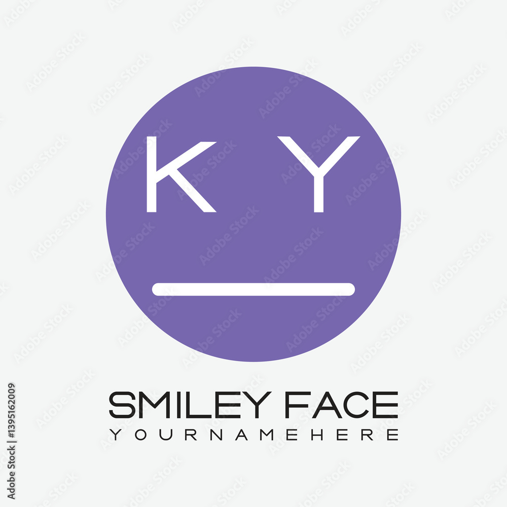 initial monogram for Smiley face logo with circle style design. initial monogram for Smiley face logo with circle style design.