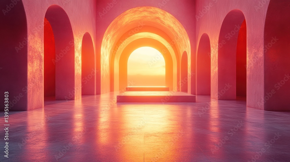 Warm interior archway hallway design Warm interior archway hallway design
