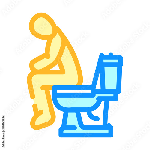 bowel movement diarrhea color icon vector illustration