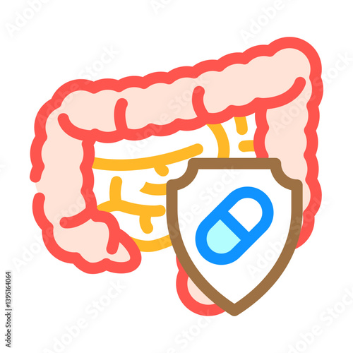 antibiotic antidiarrheal medication color icon vector illustration