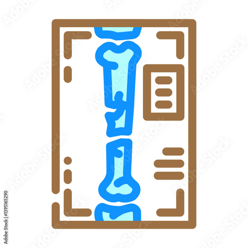 x ray fracture injury color icon vector illustration
