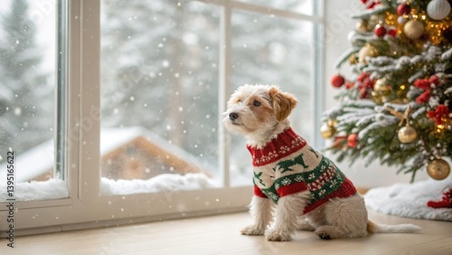 Dog in Christmas Sweater by...