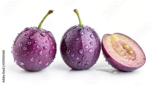 Dew-Kissed Plums Still Life...