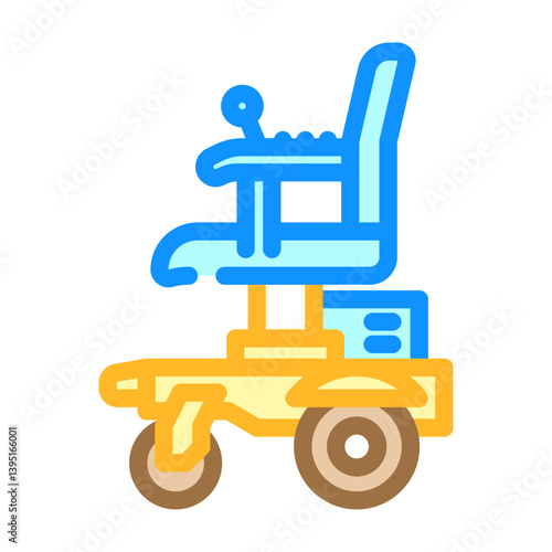 wheelchair fracture injury color icon vector illustration