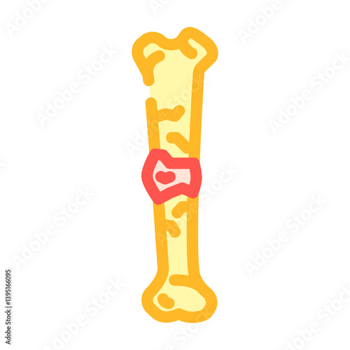 bone healing fracture injury color icon vector illustration