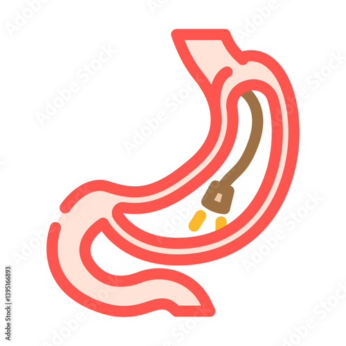 gastroscopy procedure gastroenterologist color icon vector illustration