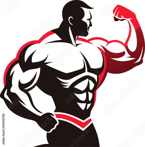 illustration of a male body builder