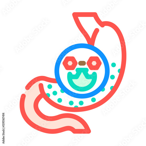 digestive enzymes gastroenterologist color icon vector illustration