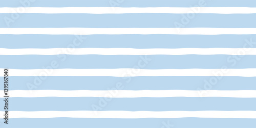 Blue stripes seamless pattern. Cute baby lines print. Watercolor sea stripes background
