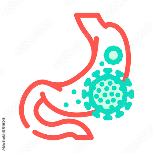 stomach flu gastroenterologist color icon vector illustration