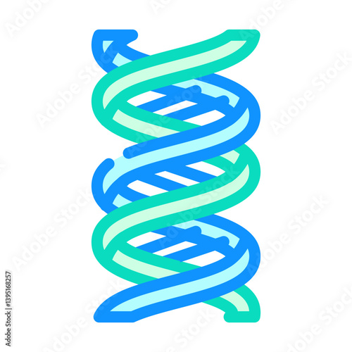 dna helix genetic engineering color icon vector illustration