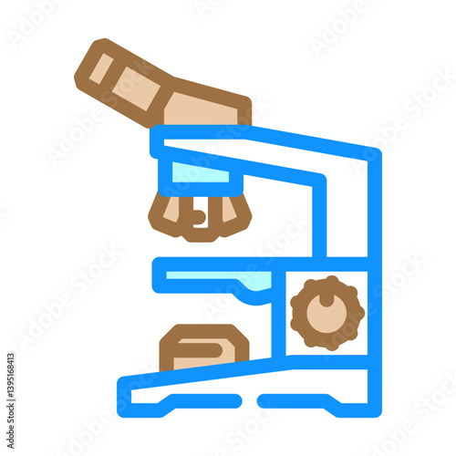 microscope genetic engineering color icon vector illustration