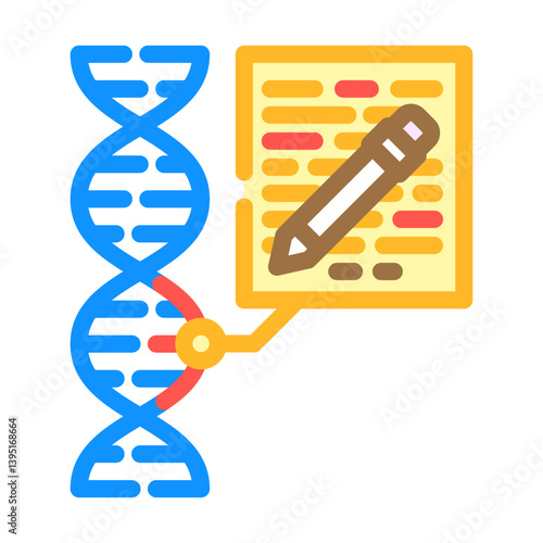 genome editing genetic engineering color icon vector illustration