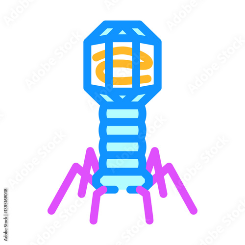 virus genetic engineering color icon vector illustration
