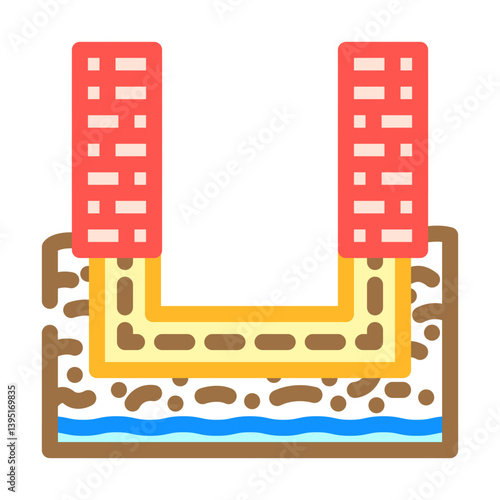 basement waterproofing home maintenance color icon vector illustration