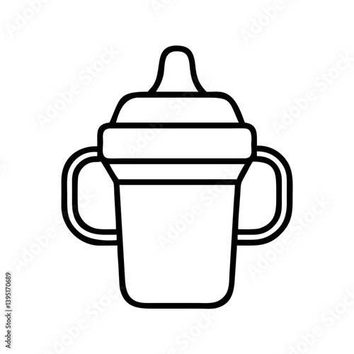 Baby sippy cup vector illustration for toddler feeding and drinking learning cup
