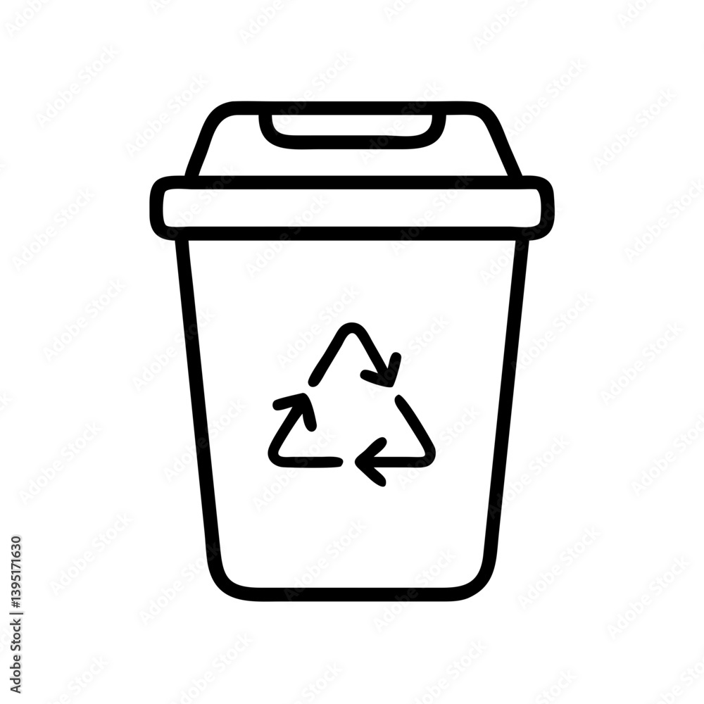 Recycle bin vector icon illustration for waste management and environmental design Recycle bin vector icon illustration for waste management and environmental design