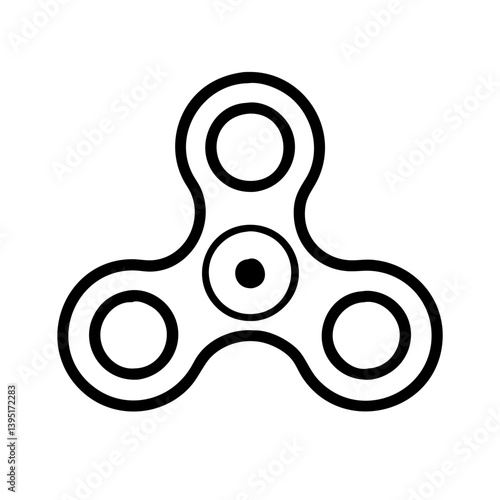 Fidget spinner vector graphic design outline illustration stress relief toy icon art