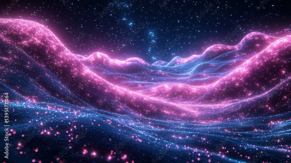 Obraz premium Abstract glowing landscape