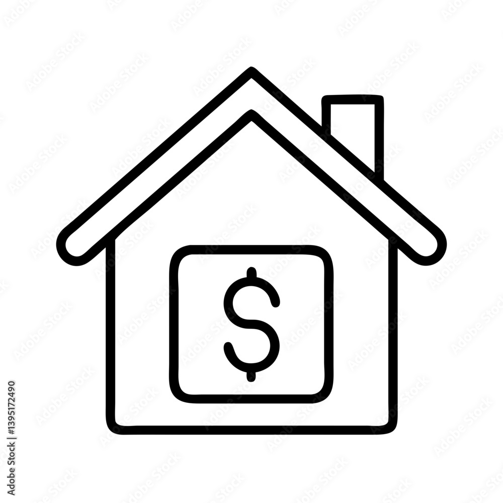 Real estate investment house with dollar sign icon for property market concept Real estate investment house with dollar sign icon for property market concept