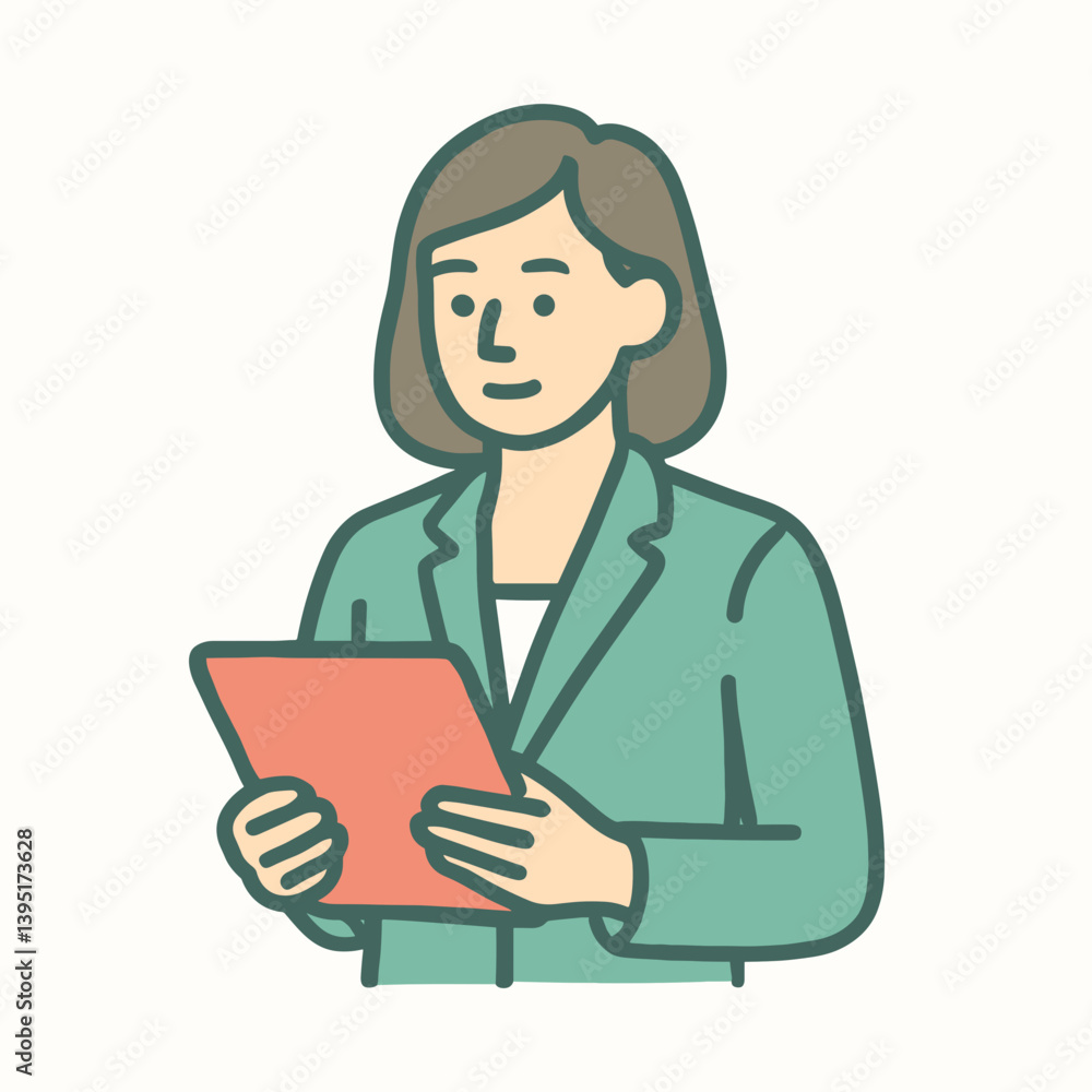Businesswoman using tablet in professional attire Businesswoman using tablet in professional attire