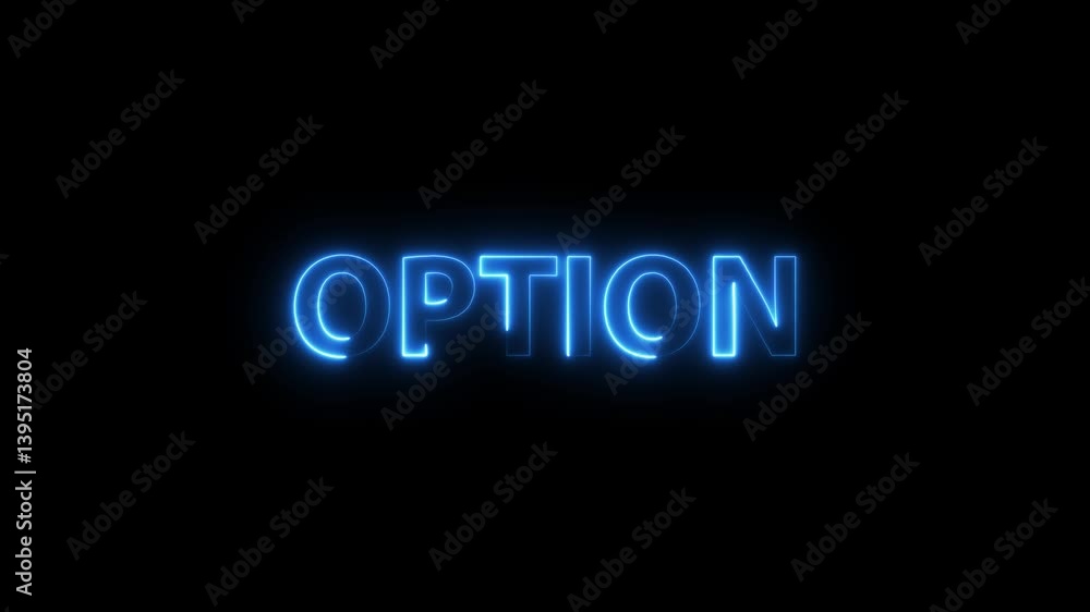 Glowing option text animation – digital choice label with modern typography in 4K video Glowing option text animation – digital choice label with modern typography in 4K video
