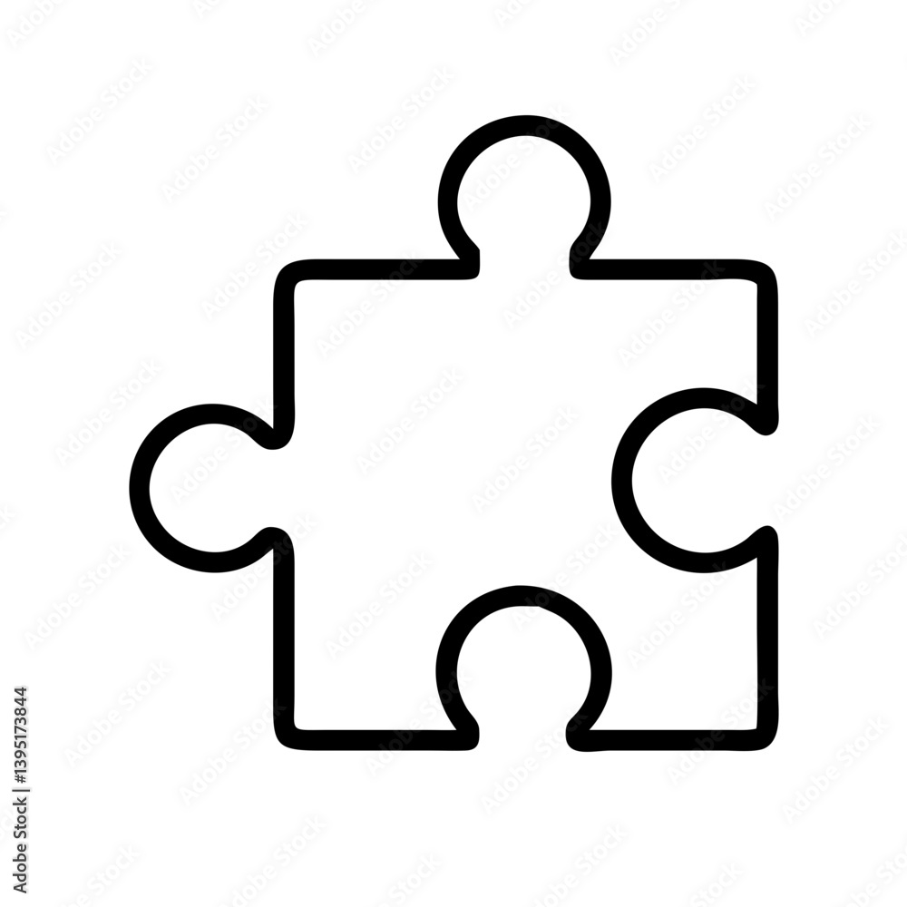 Puzzle piece vector icon for integration problem solving and teamwork concept Puzzle piece vector icon for integration problem solving and teamwork concept
