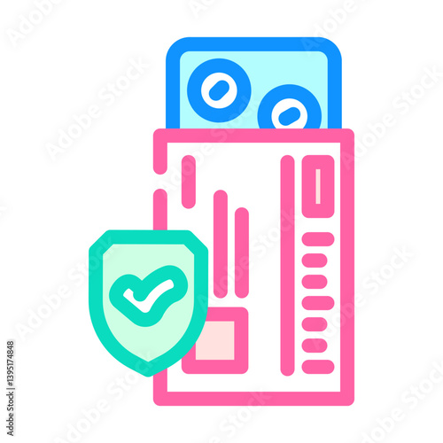 medication safety pharmacist color icon vector illustration