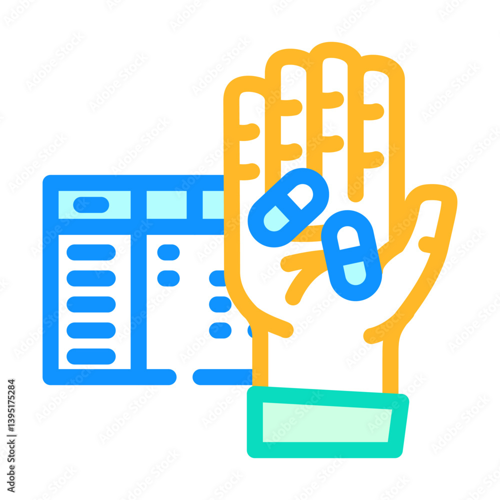 Fototapeta premium medication dosage pharmacist color icon vector illustration