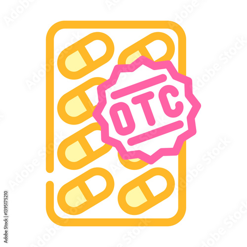 over the counter meds pharmacist color icon vector illustration