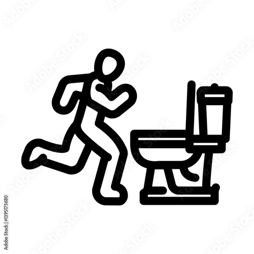 running toilet diarrhea line icon vector illustration