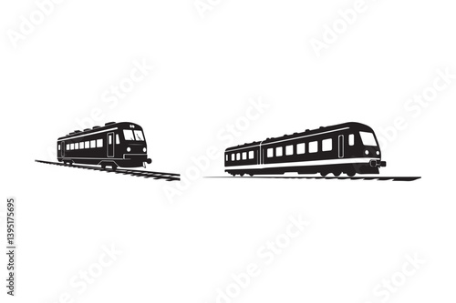Train Silhouette Vector Modern Railway Clipart for Transport and Travel Designs
