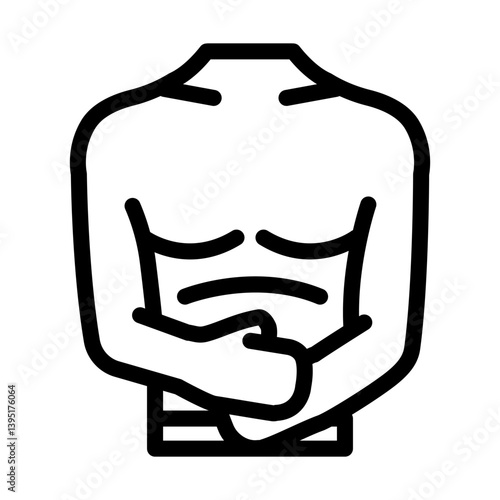 sick person holding stomach diarrhea line icon vector illustration