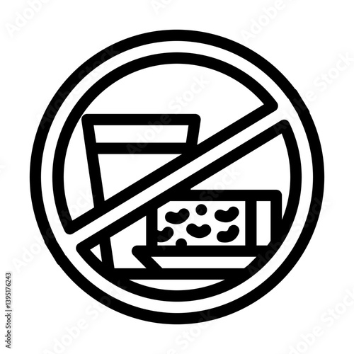avoiding dairy foods diarrhea line icon vector illustration