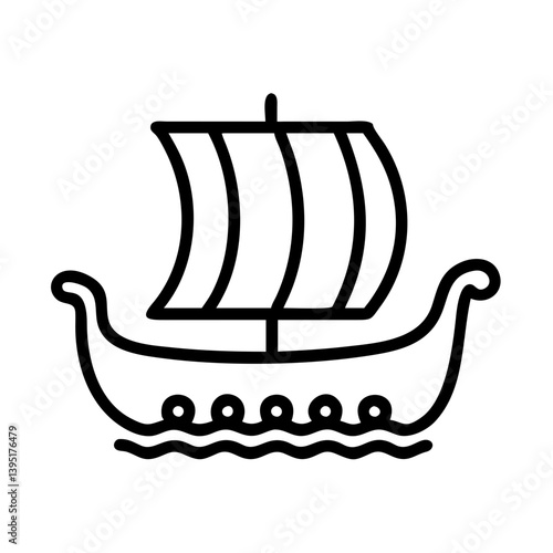 Explore the seas with a viking ship illustration of a longboat sailing vessel