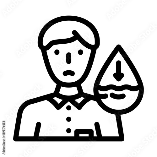 dehydration warning diarrhea line icon vector illustration