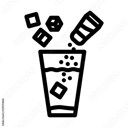 salt sugar mix rehydration diarrhea line icon vector illustration