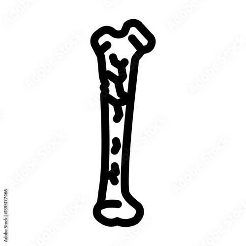bone crack fracture injury line icon vector illustration