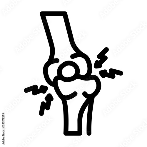 joint dislocation fracture injury line icon vector illustration