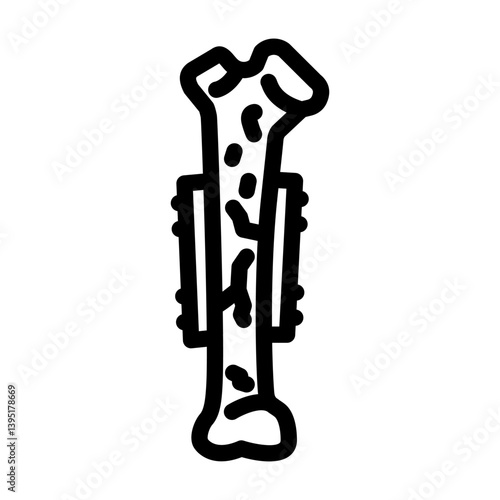 bone fixation plate fracture injury line icon vector illustration