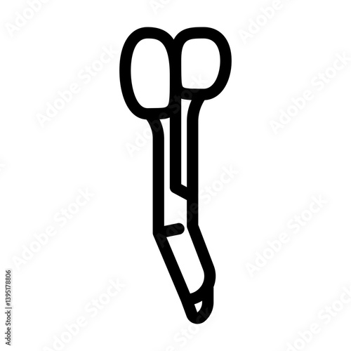 plaster cast scissors fracture injury line icon vector illustration