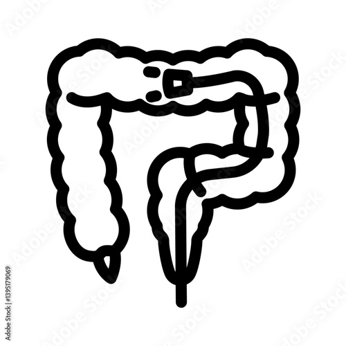 colonoscopy examination line icon vector illustration