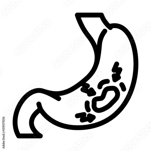 gastric ulcer gastroenterologist line icon vector illustration
