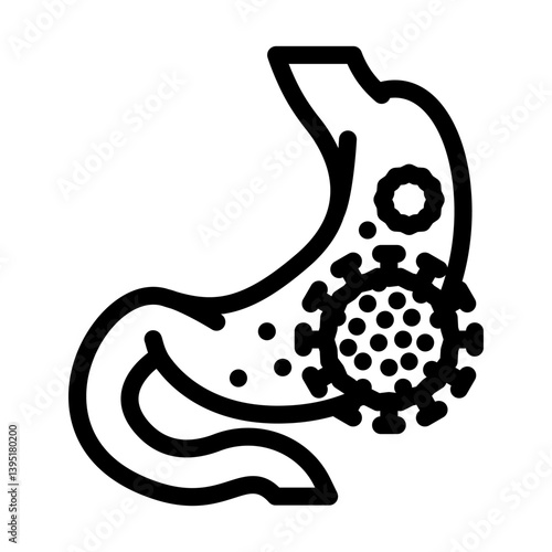 stomach flu gastroenterologist line icon vector illustration