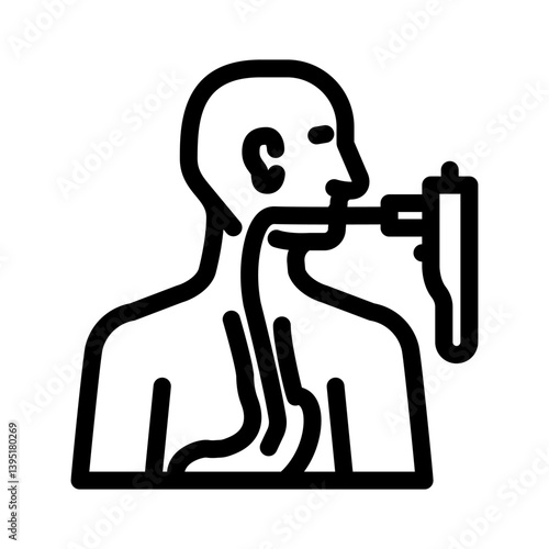 endoscopic procedure gastroenterologist line icon vector illustration